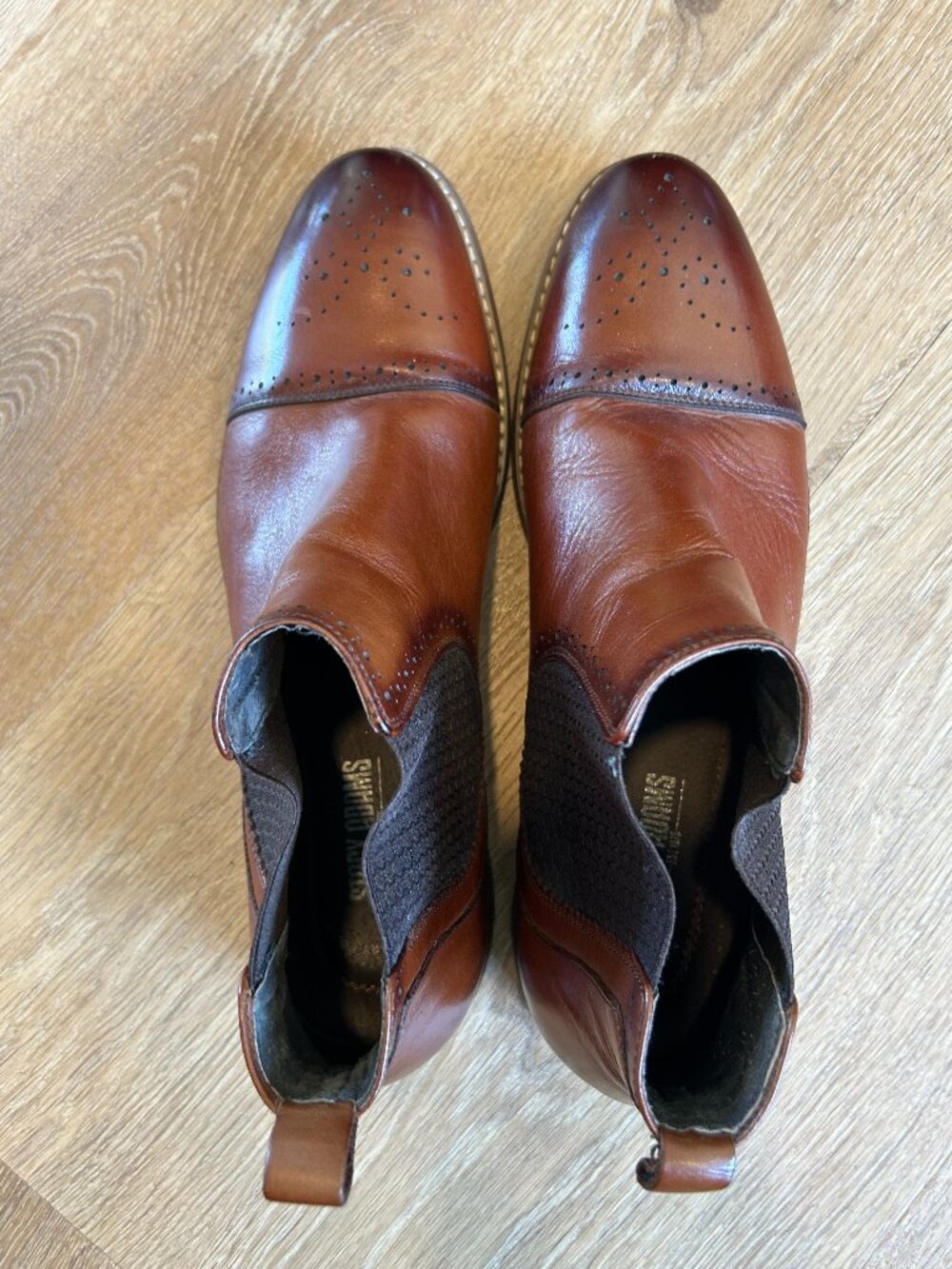 STACY ADAMS S 10.5M The Alomar Chelsea boots in Cognac M - Picture 10 of 11